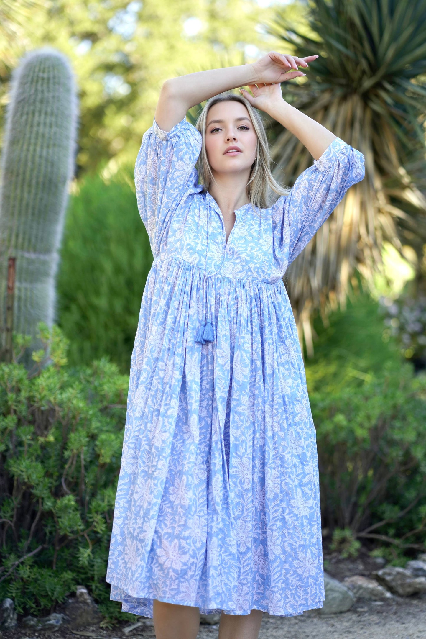 Mya Sky Blue Midi Dress