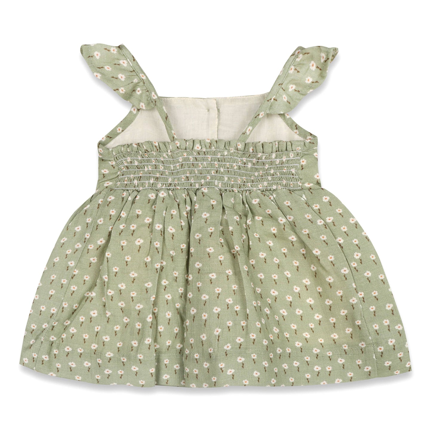 Sage Floral Baby Dress + Bloomer