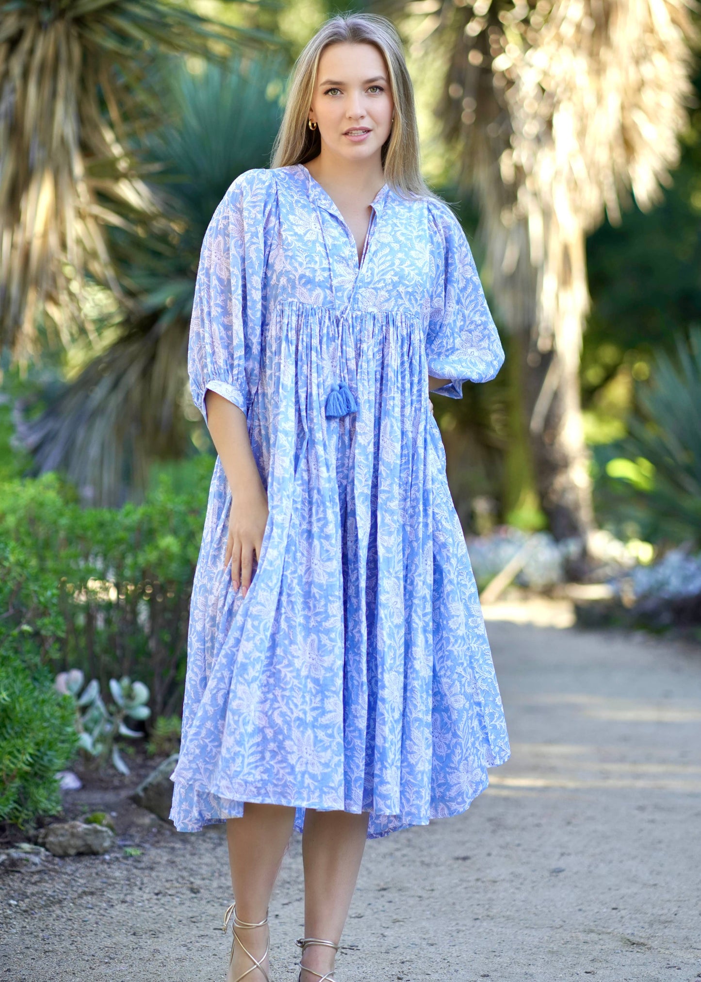 Mya Sky Blue Midi Dress