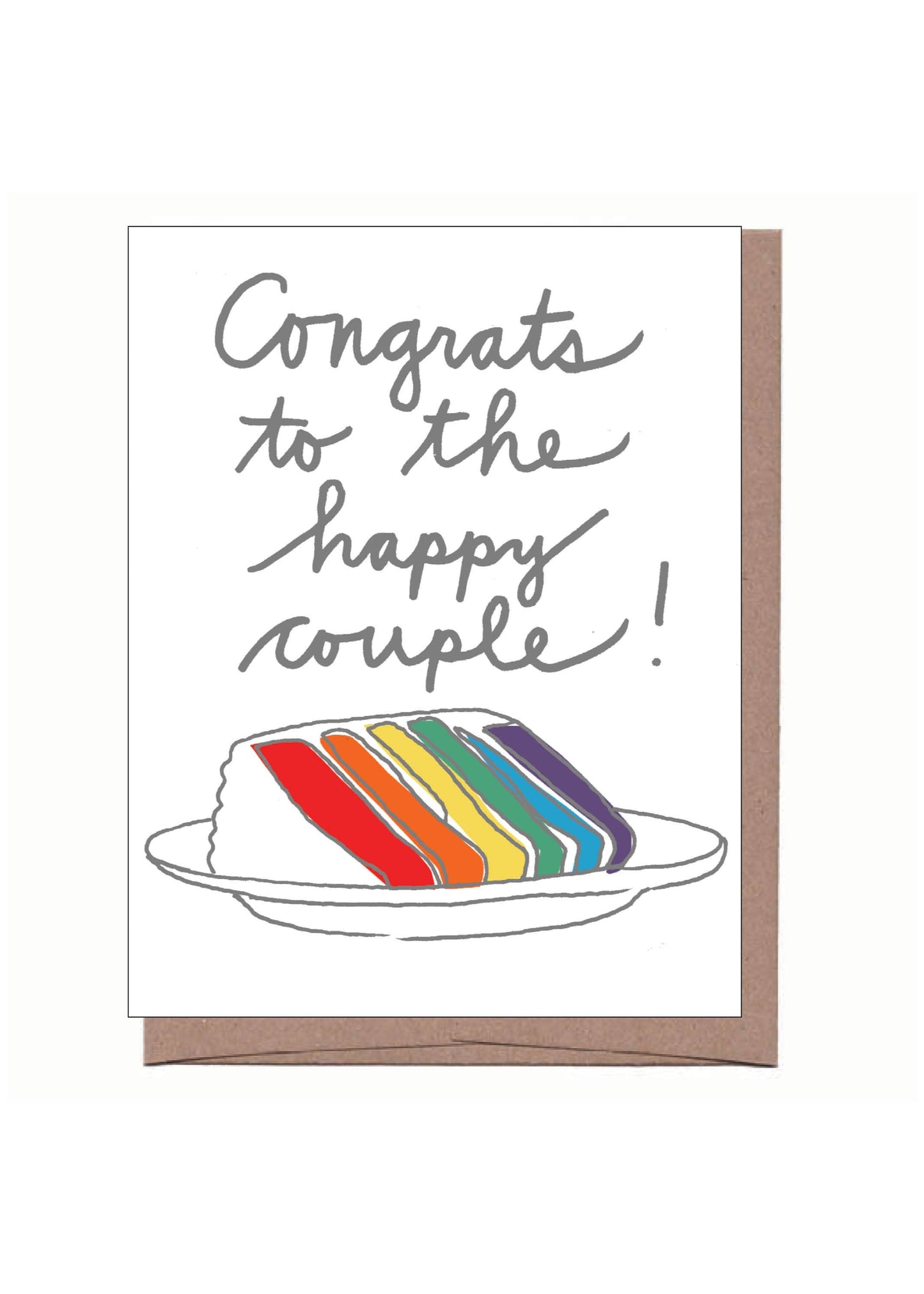 Rainbow Cake Wedding Greeting Card