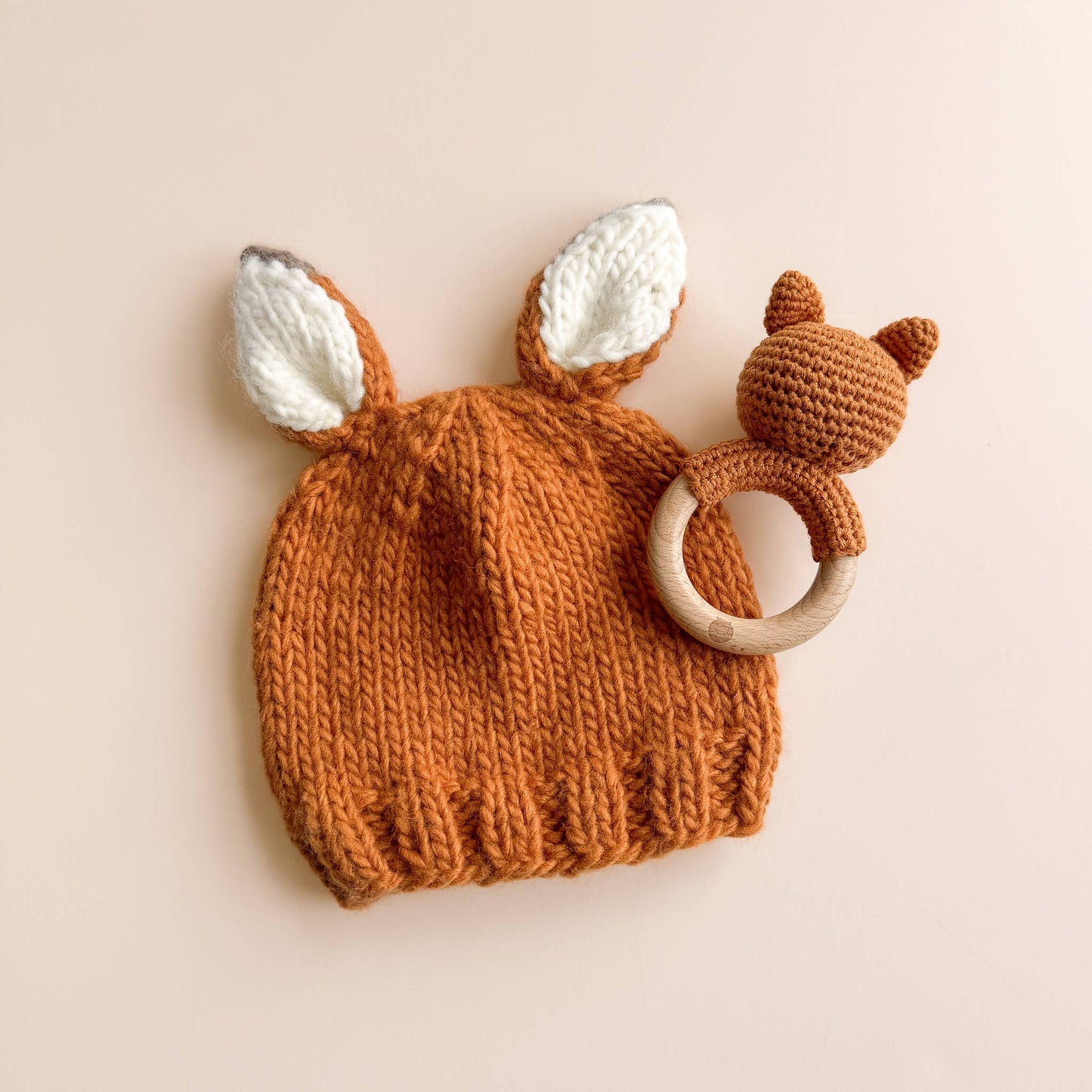 Cotton Crochet Fox Teether Rattle