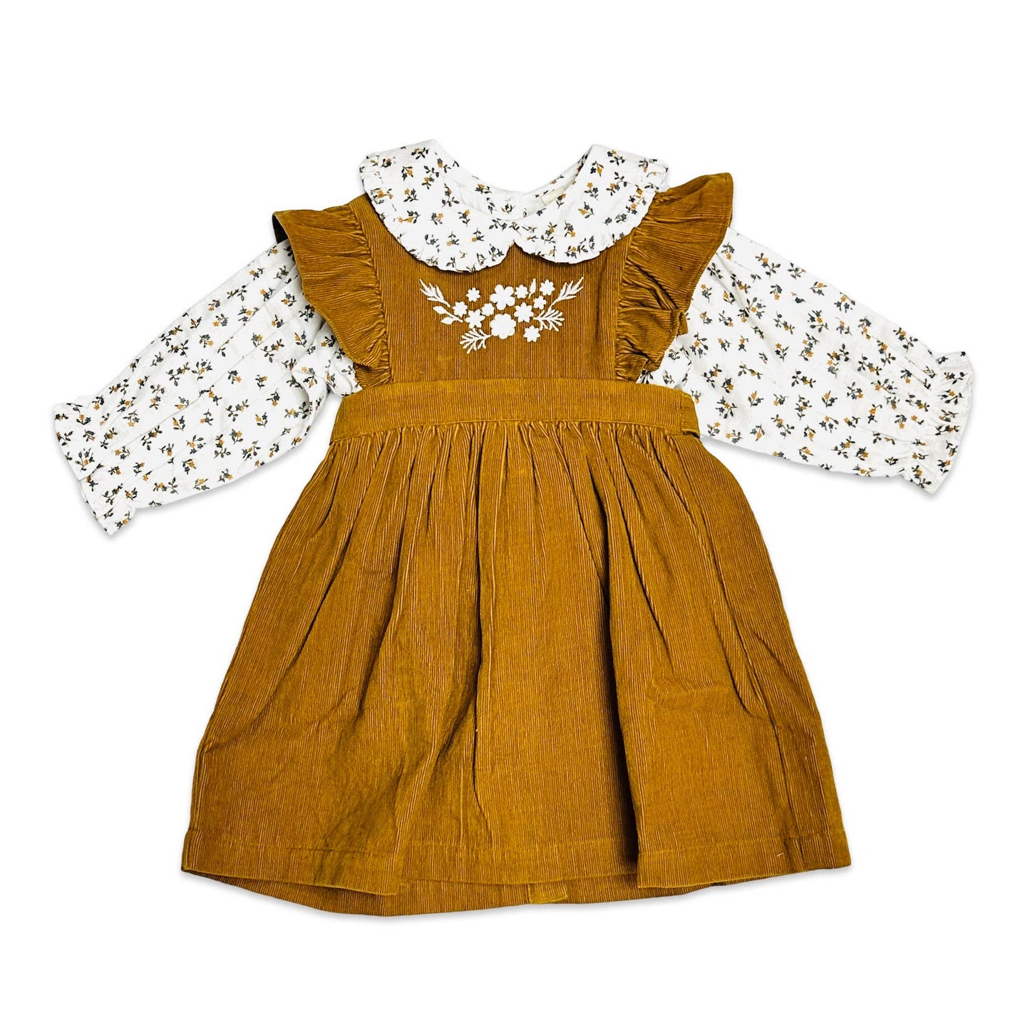 Corduroy Pinafore Dress Set 6-12months