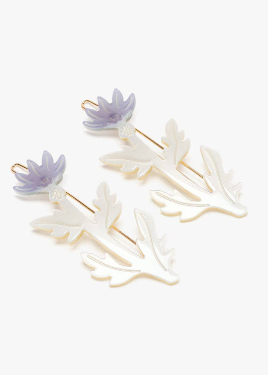 Thistle Flower Acetate Hair Clip Set