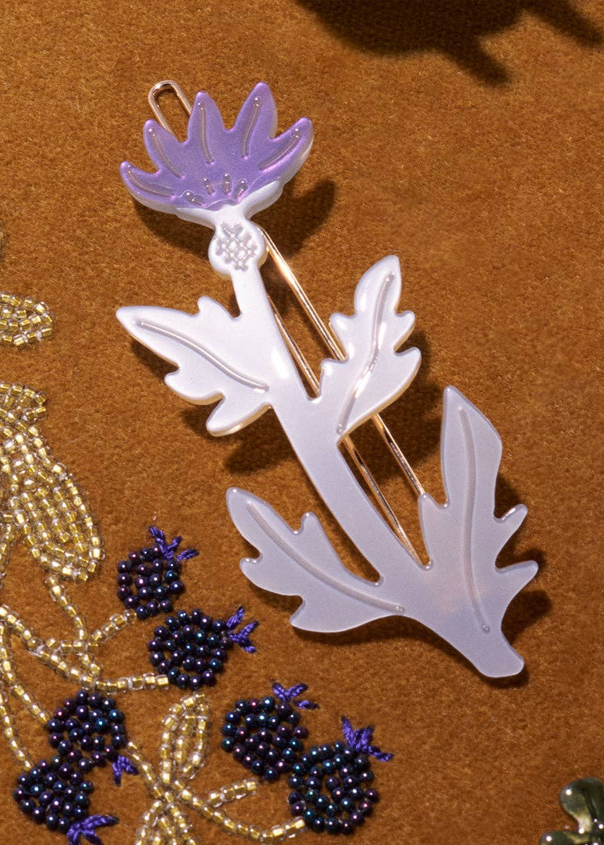 Thistle Flower Acetate Hair Clip Set