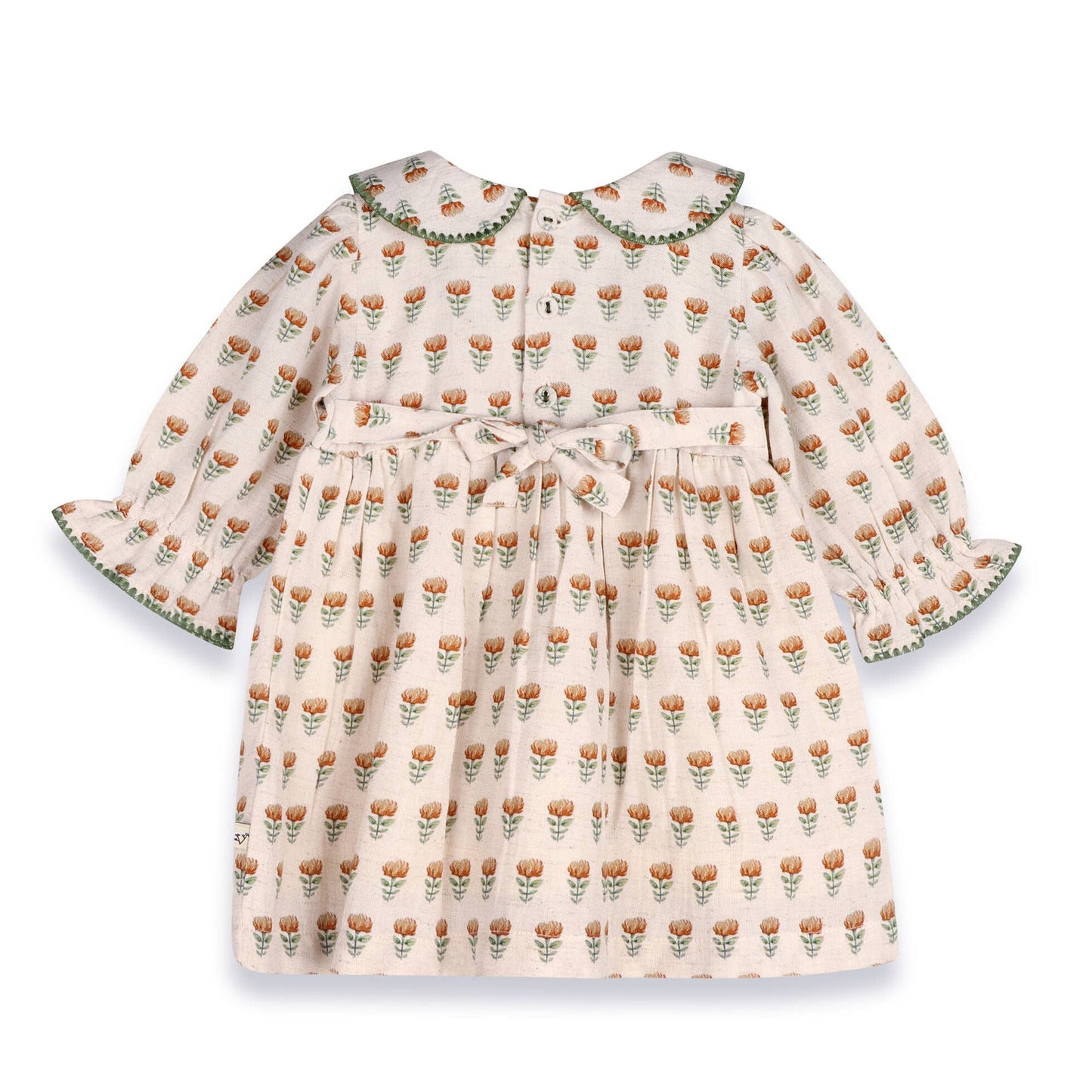 Block Print Floral Baby Dress & Bloomer Set