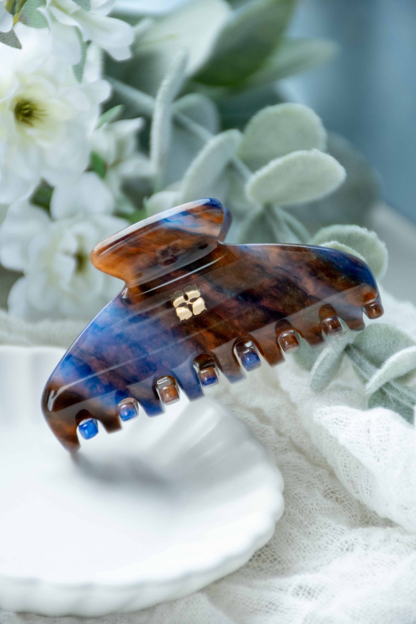 Mini Hair Claw -Blue Jasper