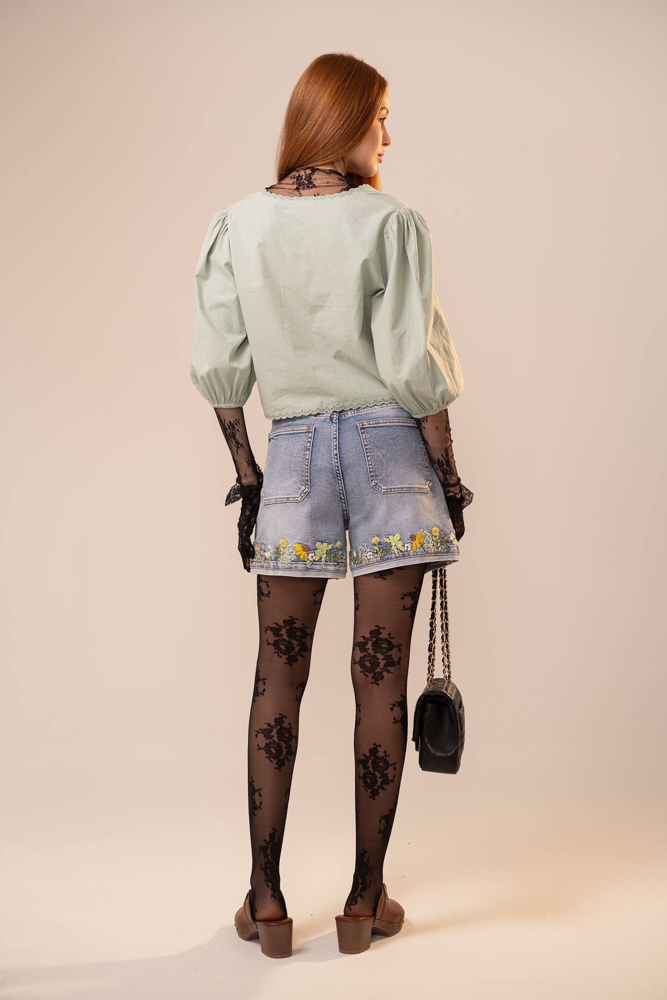Joanie Embroidered Jean Shorts