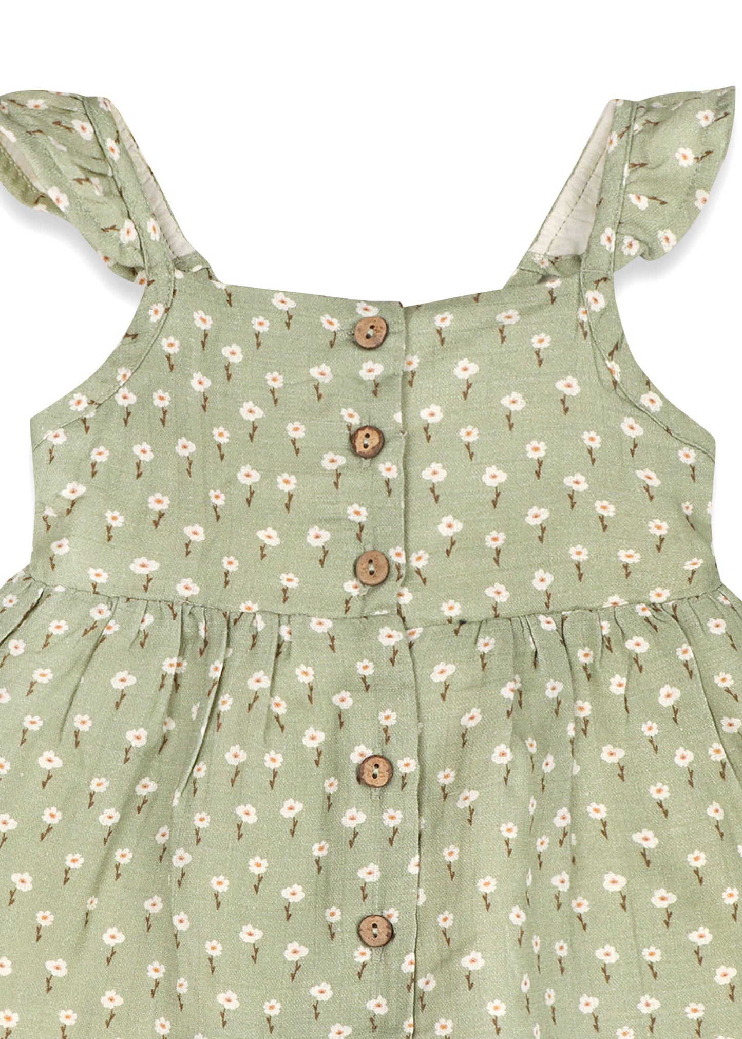 Sage Floral Baby Dress + Bloomer