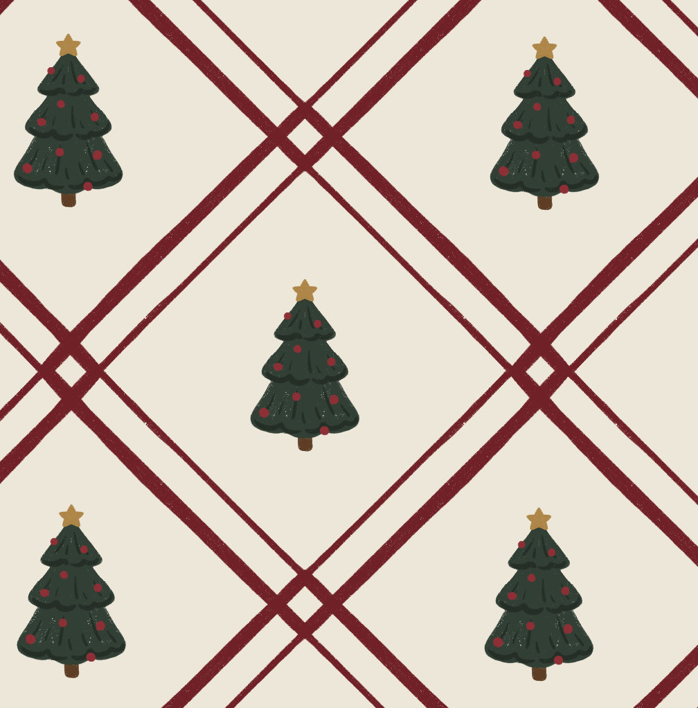 Christmas Tree Plaid Two-Piece Pajamas