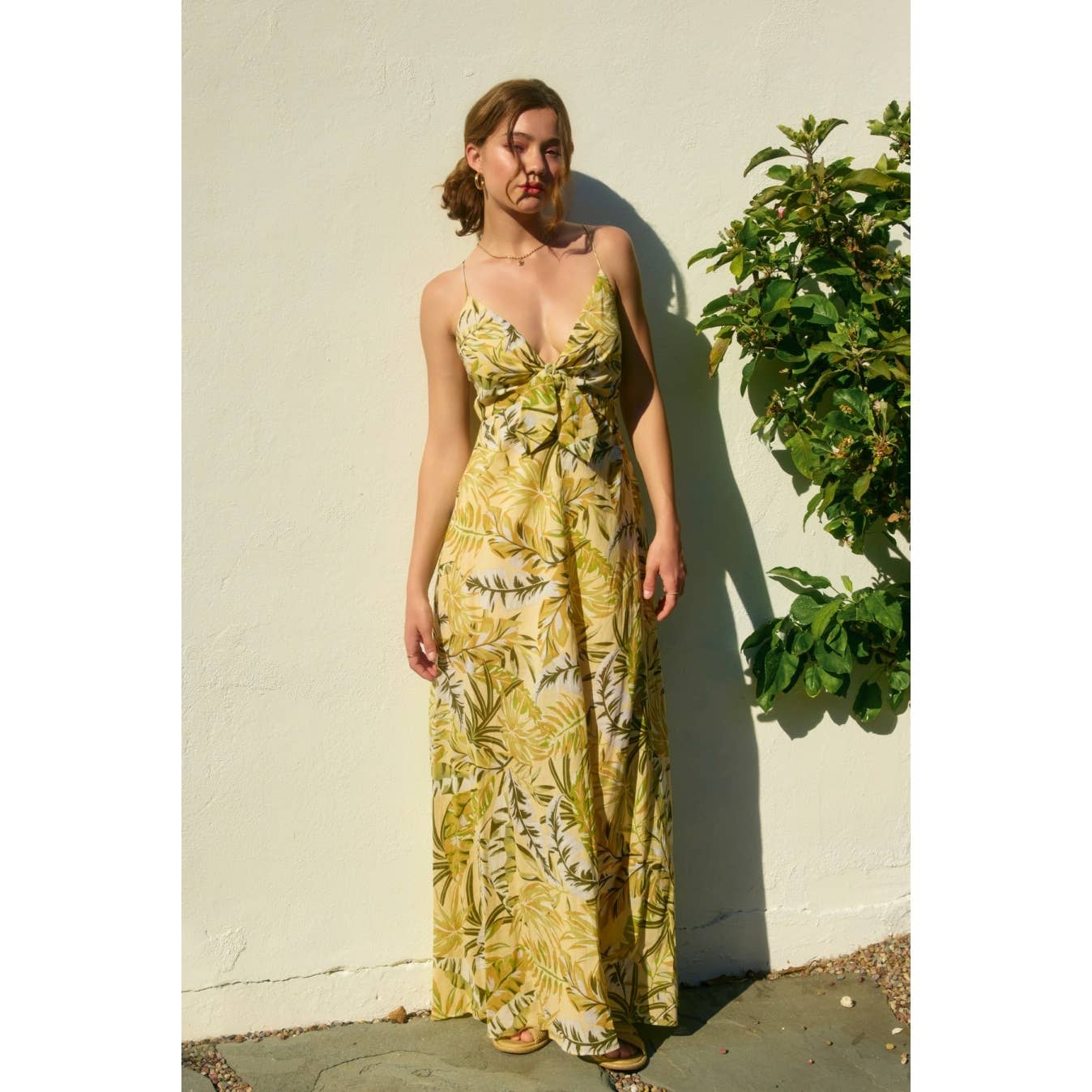 Sundrenched Knot Front Maxi Dress