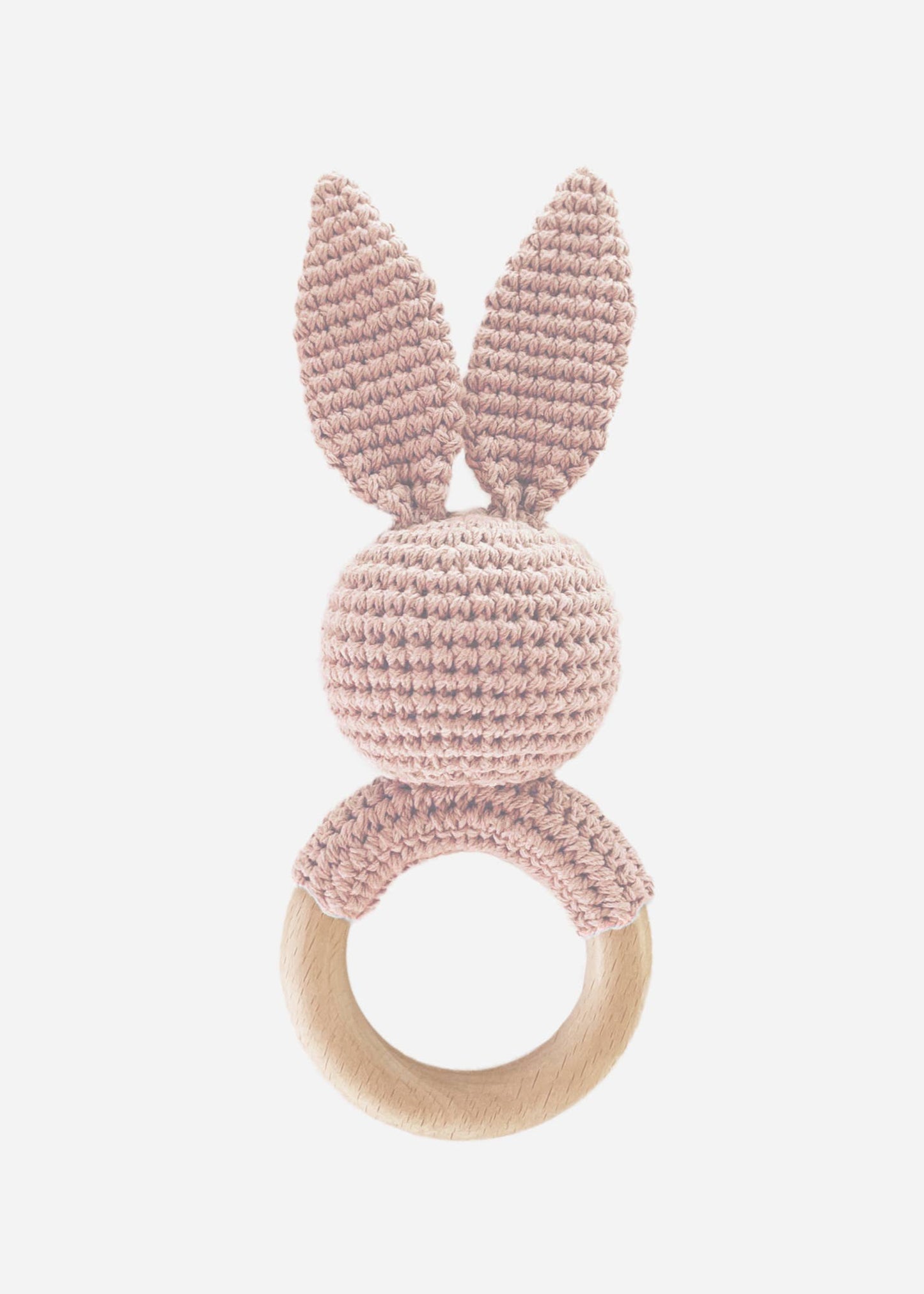 Cotton Crochet Pink Bunny Teether Rattle
