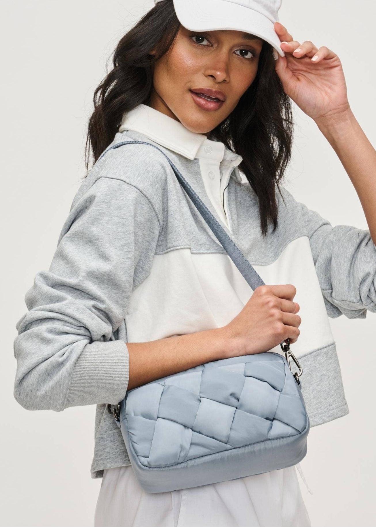 Woven Crossbody-Slate Sky
