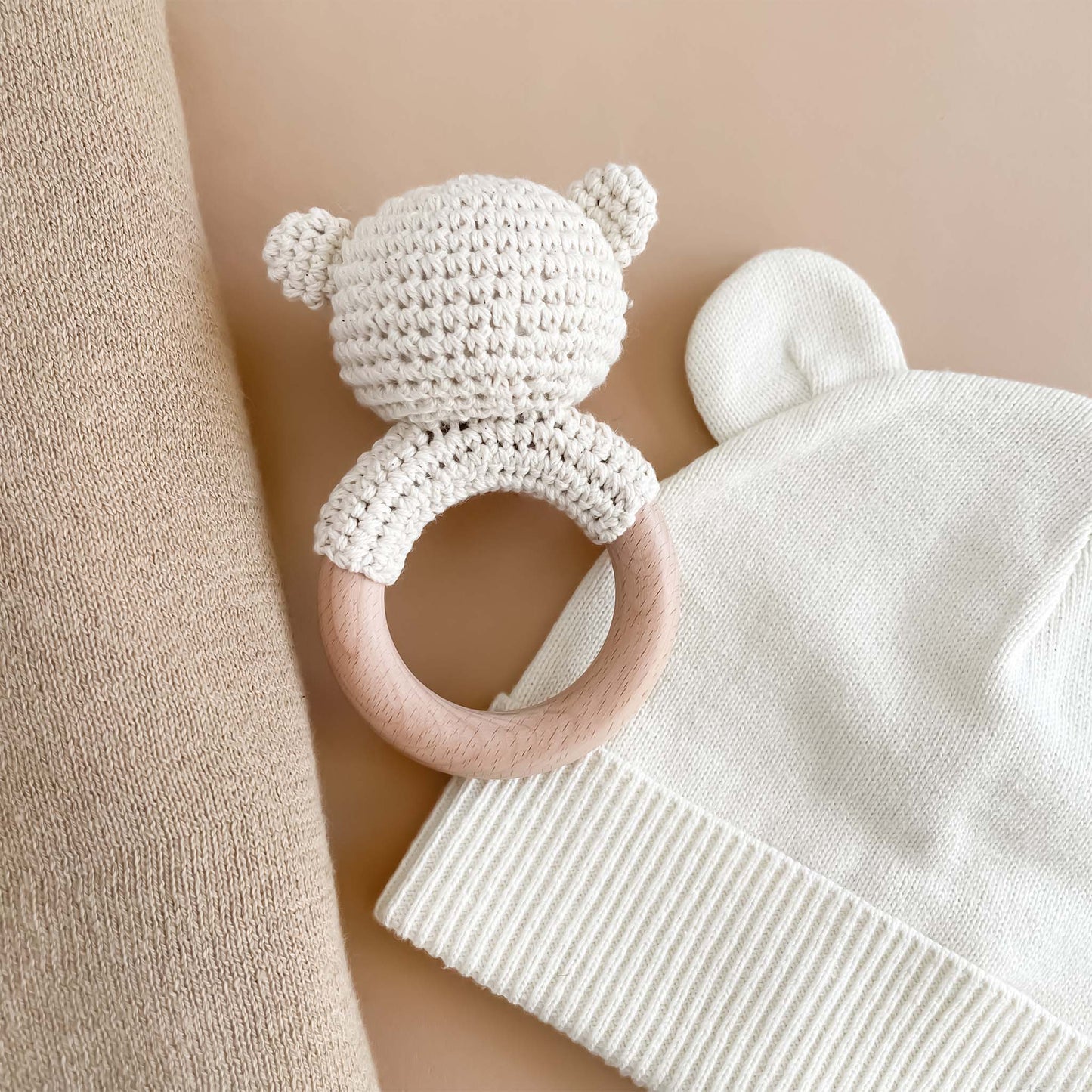 Cotton Crochet Bear Teether Rattle