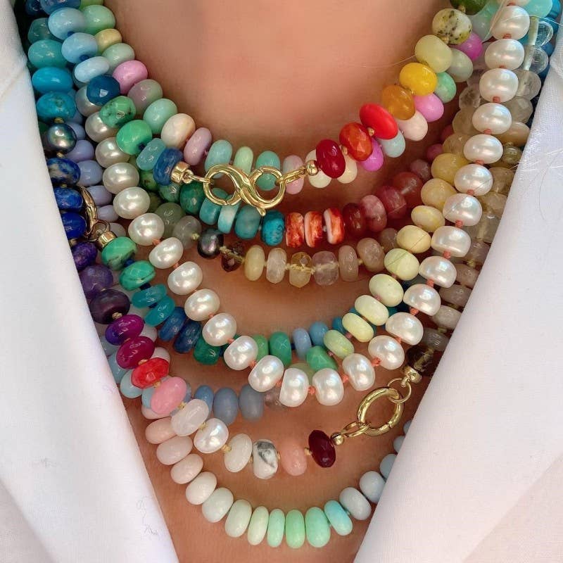 Stone Bead Necklace-Surf