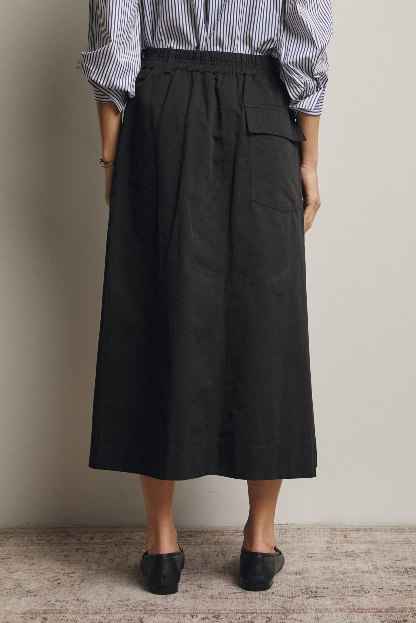 Maria Black Pleated Midi Skirt