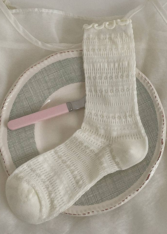 Ruffle Pointelle Socks