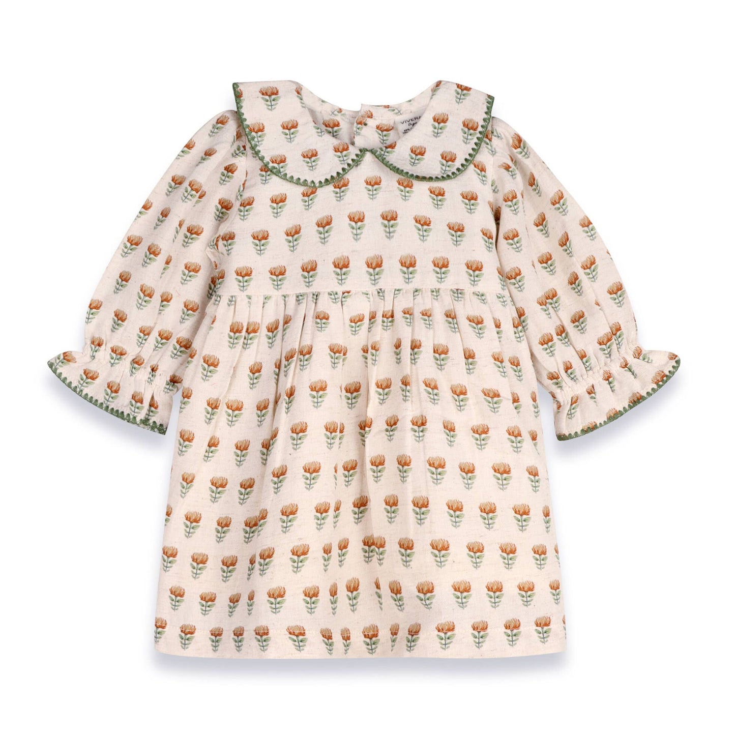 Block Print Floral Baby Dress & Bloomer Set