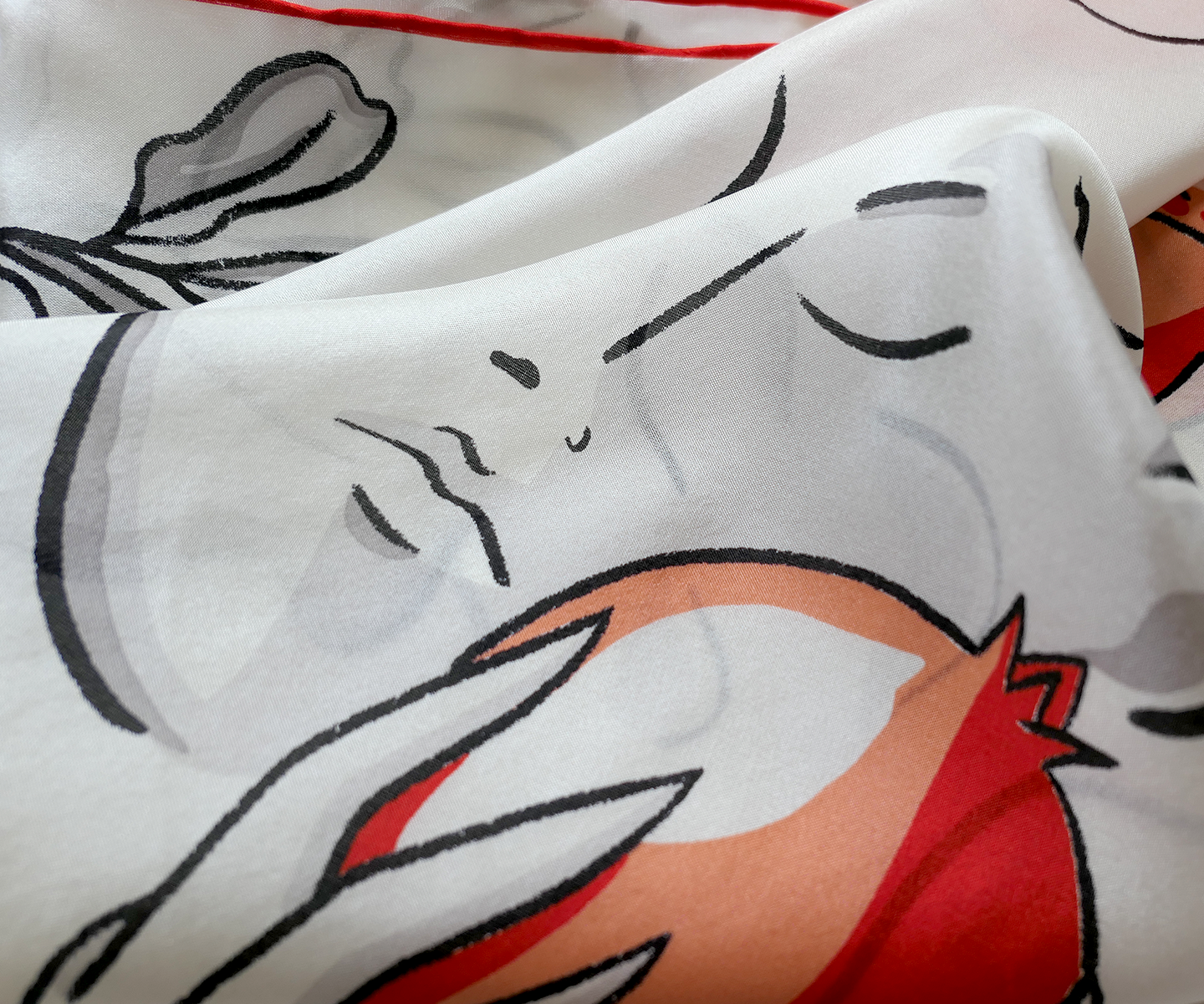Persephone Silk Hand Printed Small Scarf