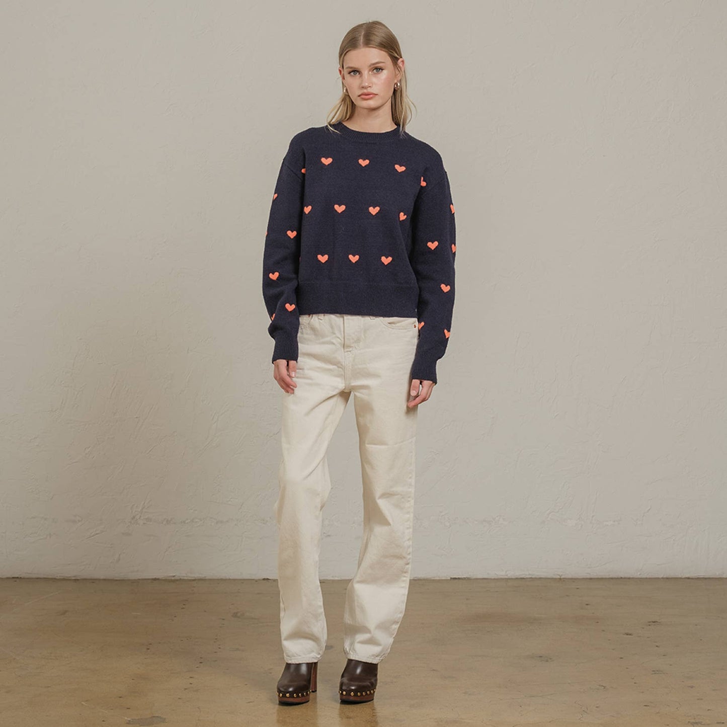 Heart Point Knit Sweater