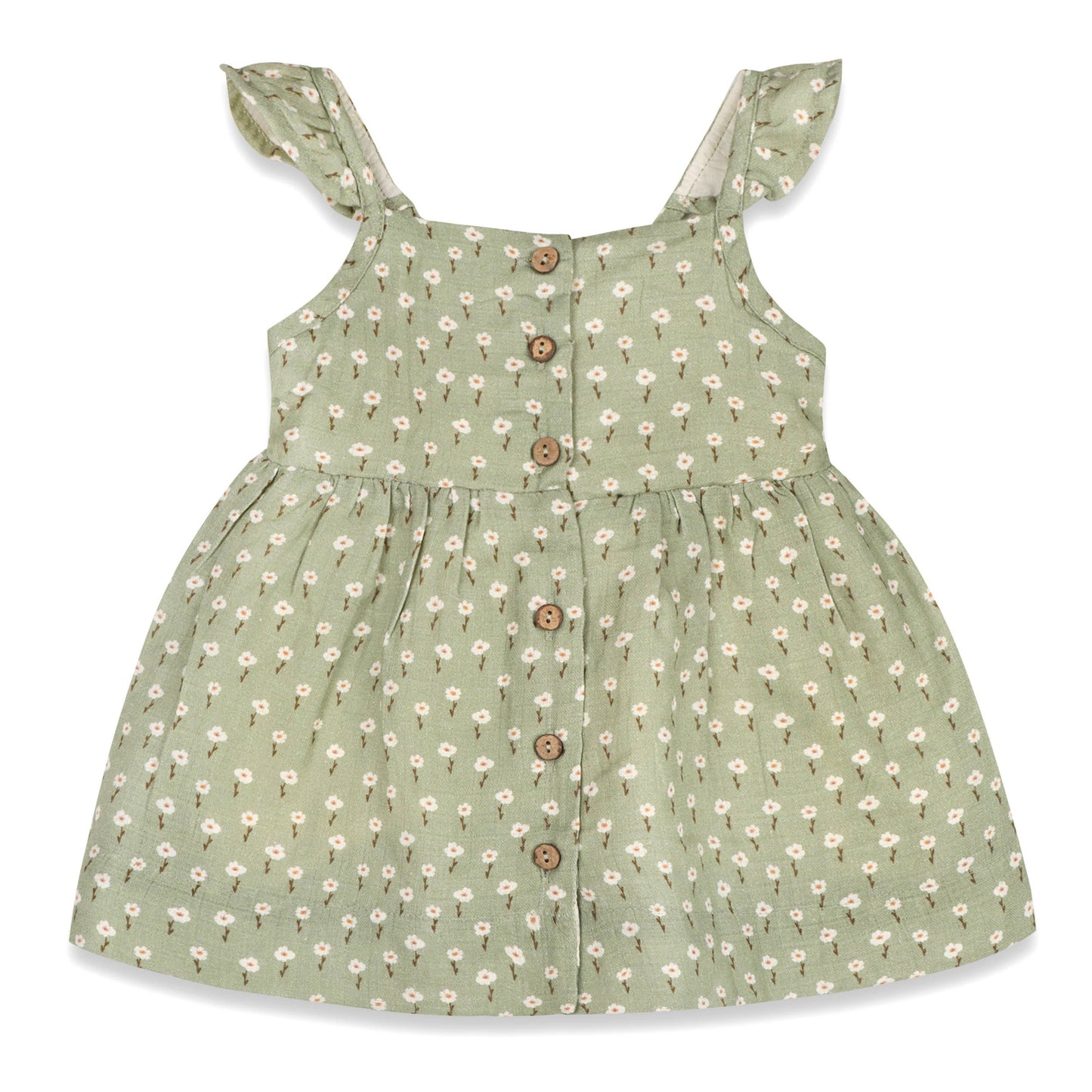 Sage Floral Baby Dress + Bloomer