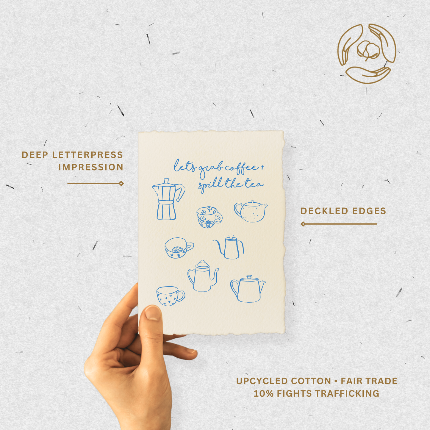Grab Coffee + Spill Tea Greeting Card