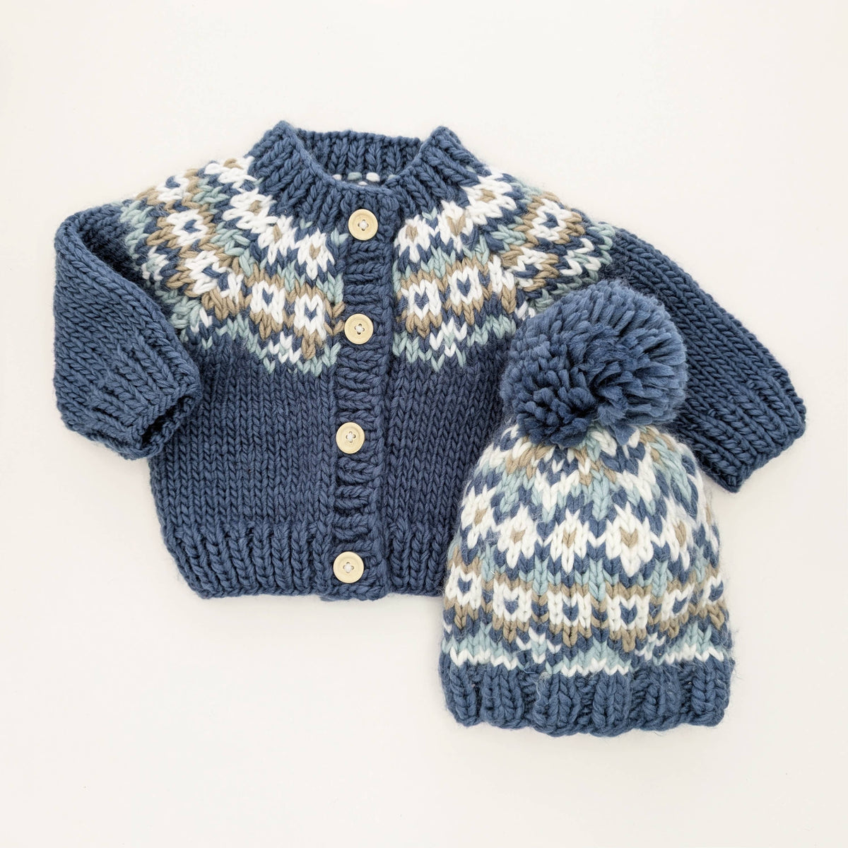 Fairisle Slate Cardigan Sweater for Baby & Toddler: 12-18 months