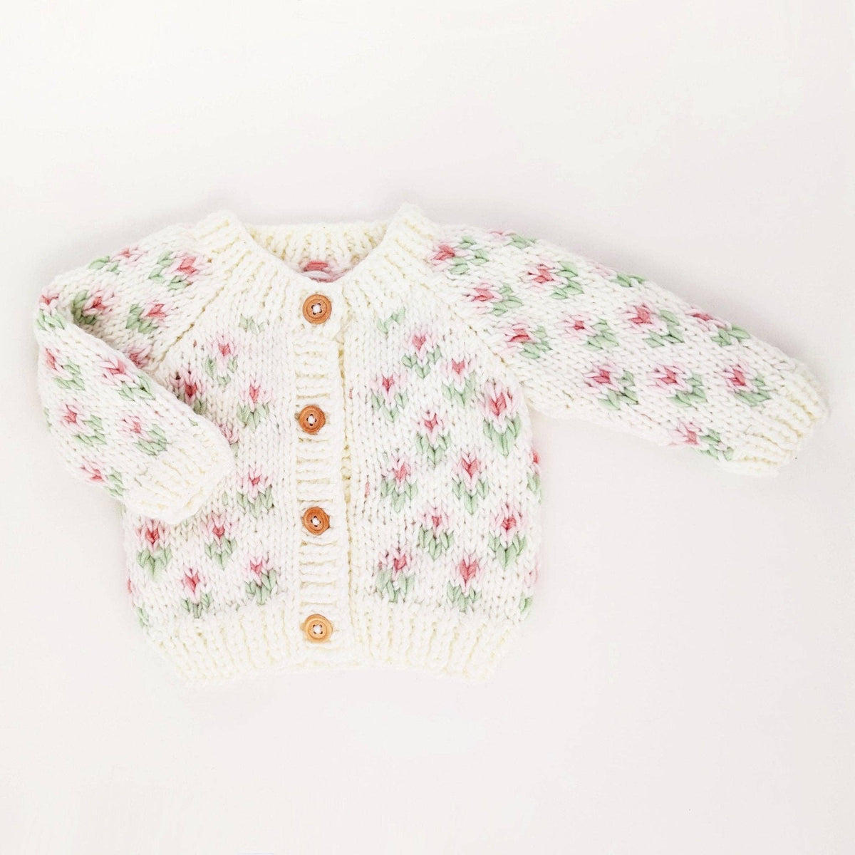 Bitty Blooms White Cardigan