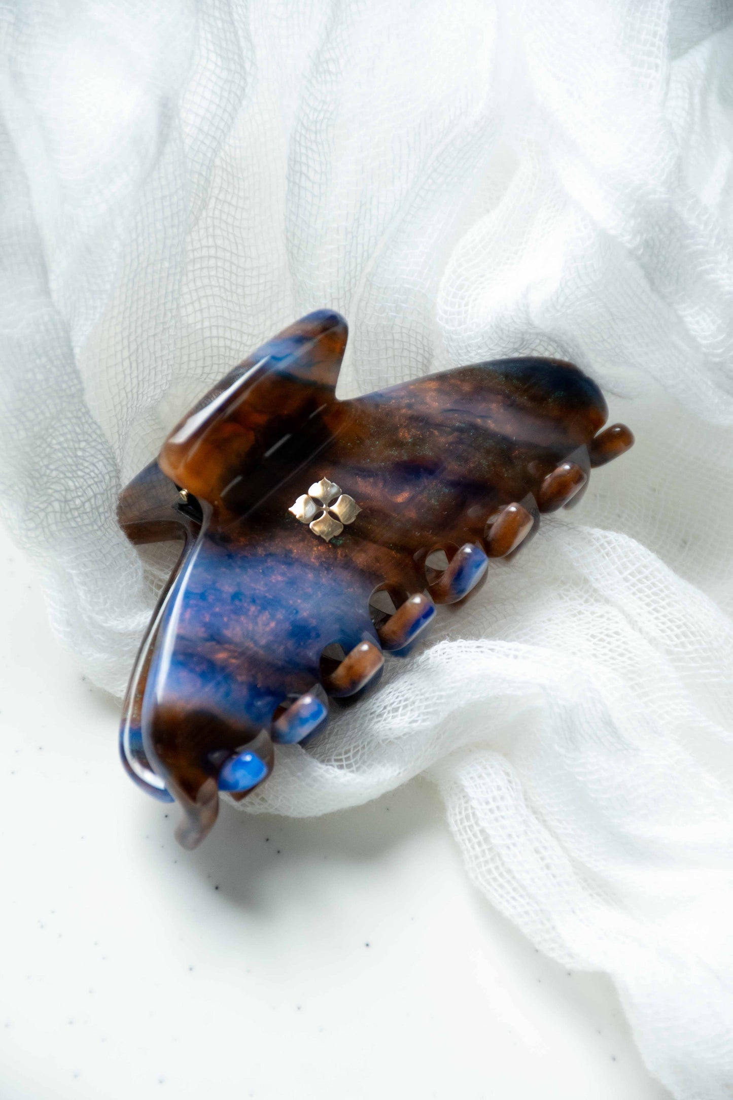 Mini Hair Claw -Blue Jasper