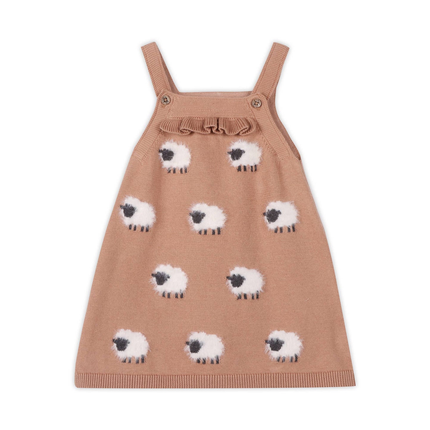 Sheep Jacquard Knit Baby Tunic Dress Set