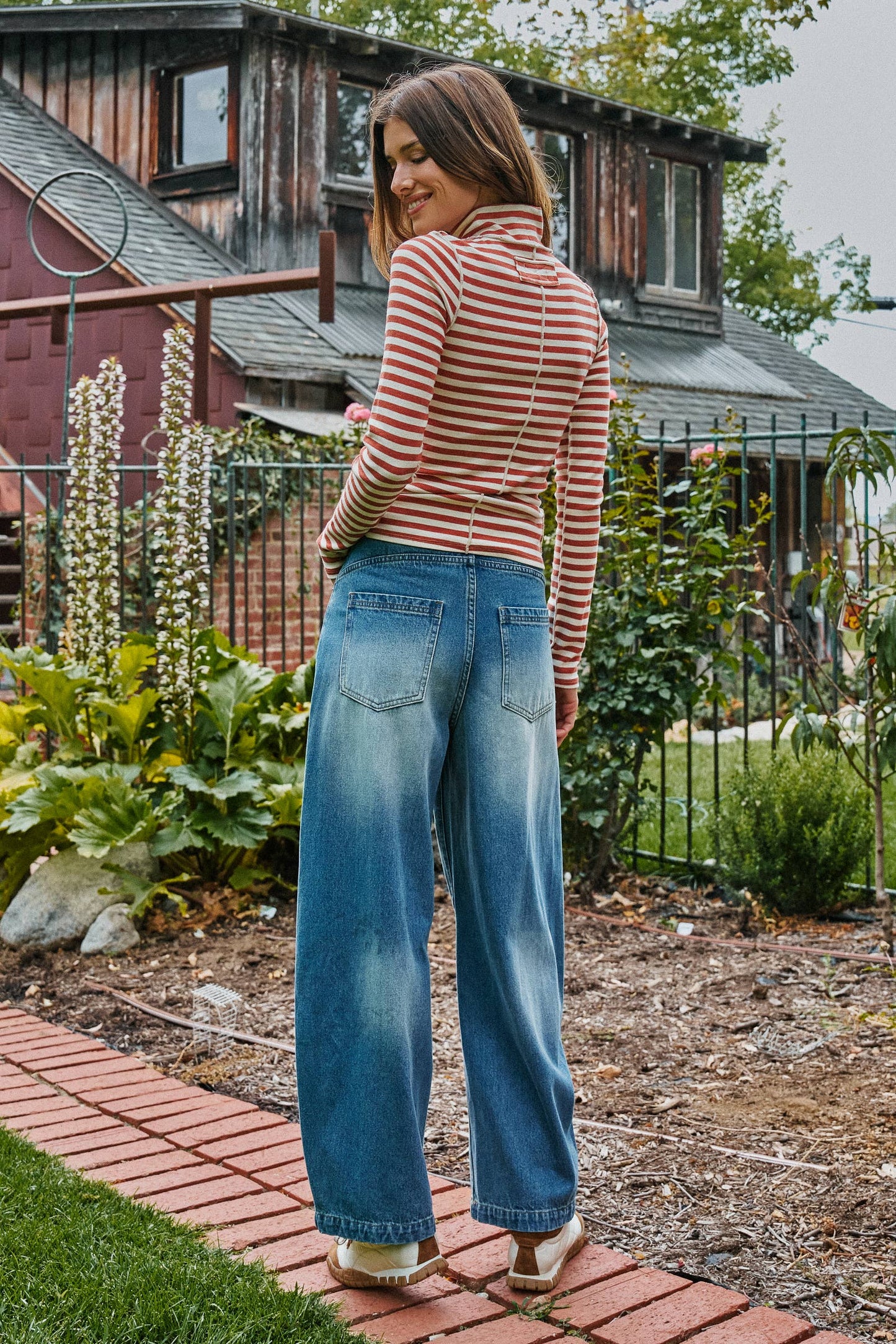 Jill Top-Rust Stripe