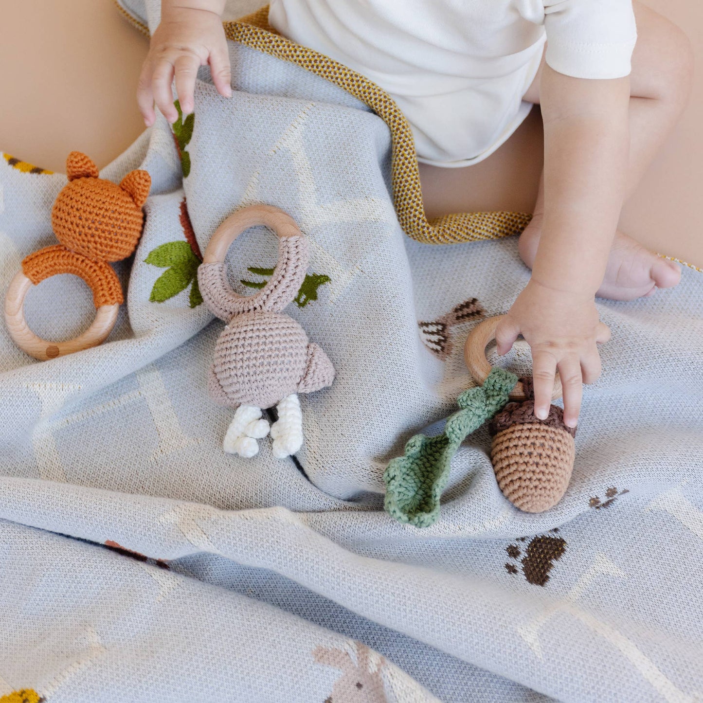 Cotton Crochet Fox Teether Rattle