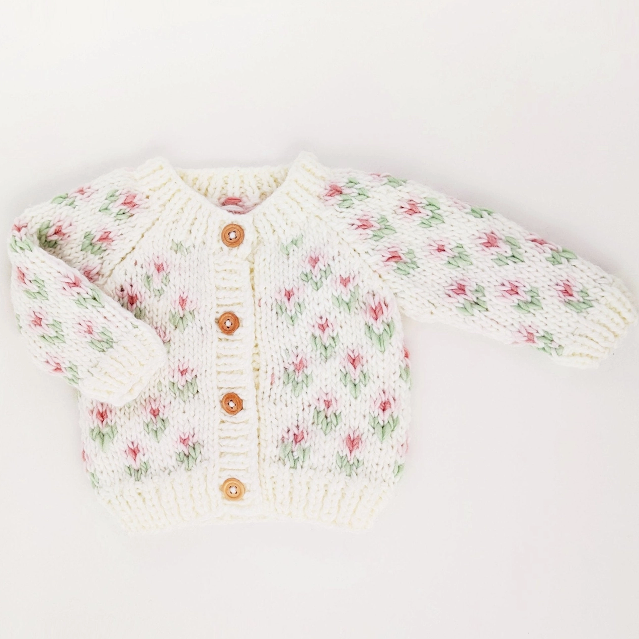 Bitty Blooms Blush Cardigan Sweater