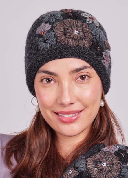 Floral Embroidered Beanie