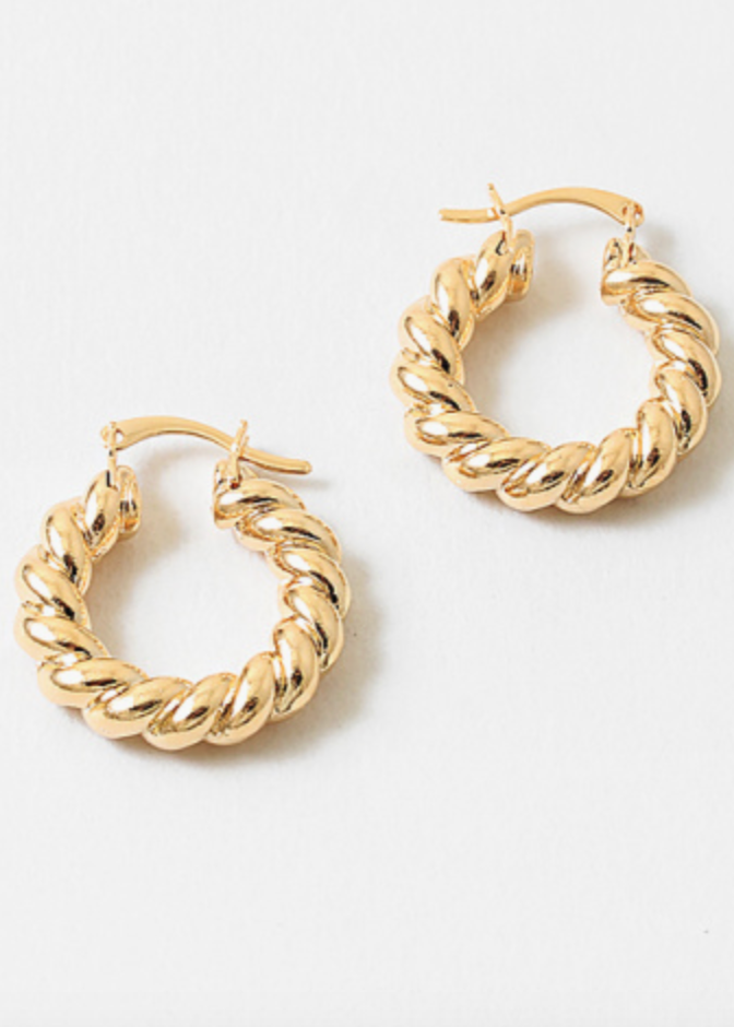 Everyday Twist Hoops - Gold Dipped