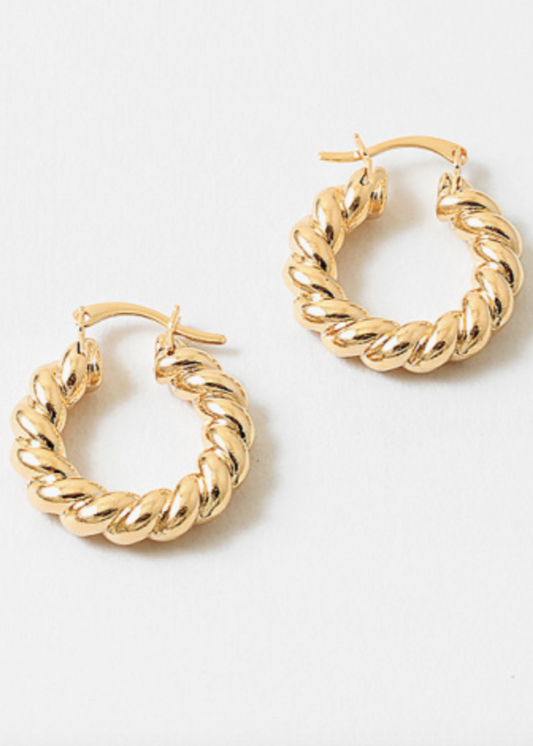 Everyday Twist Hoops - Gold Dipped