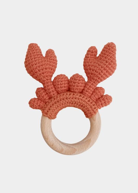 Crab Crochet Teether Rattle