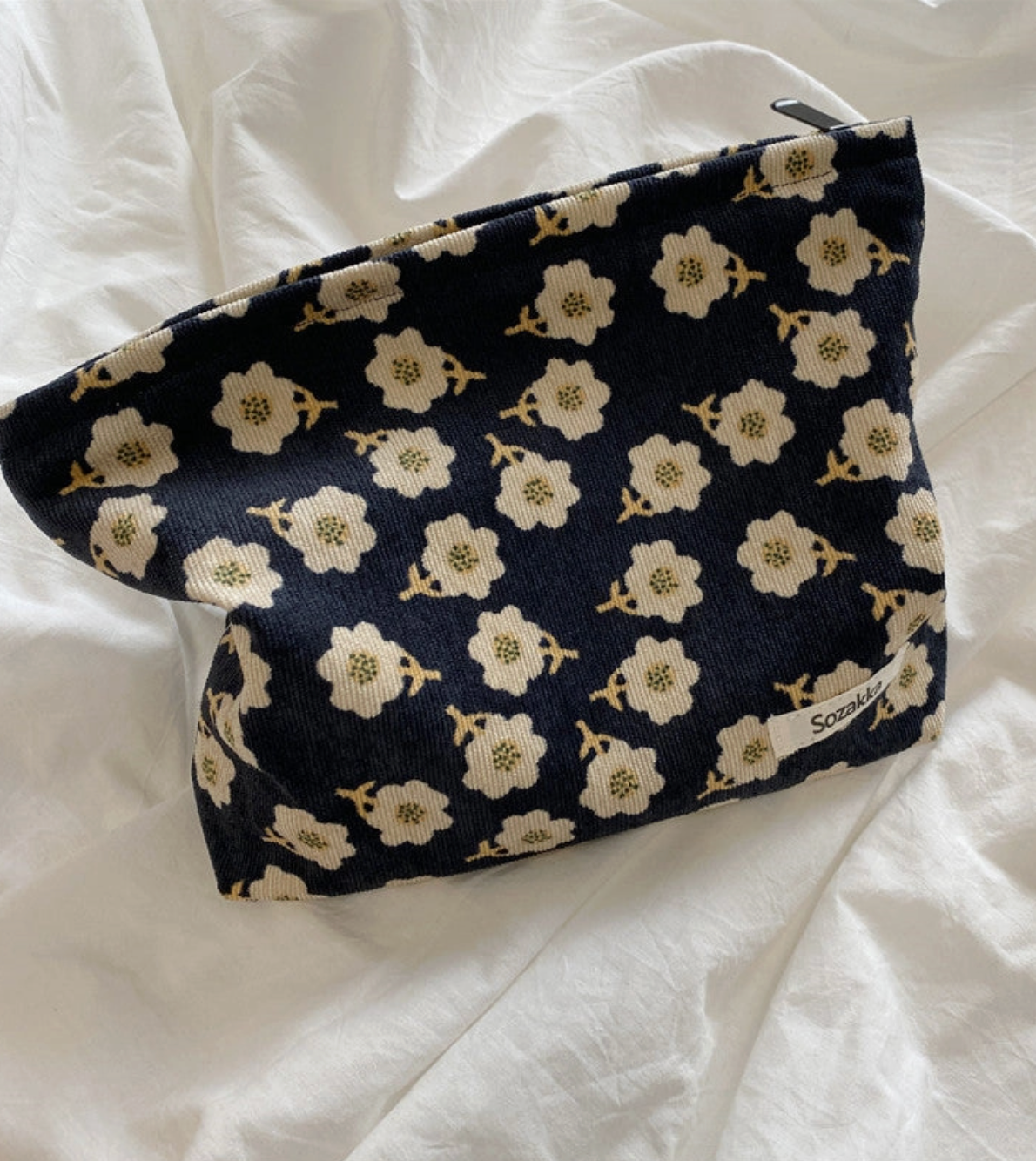 Floral Corduroy Pouch