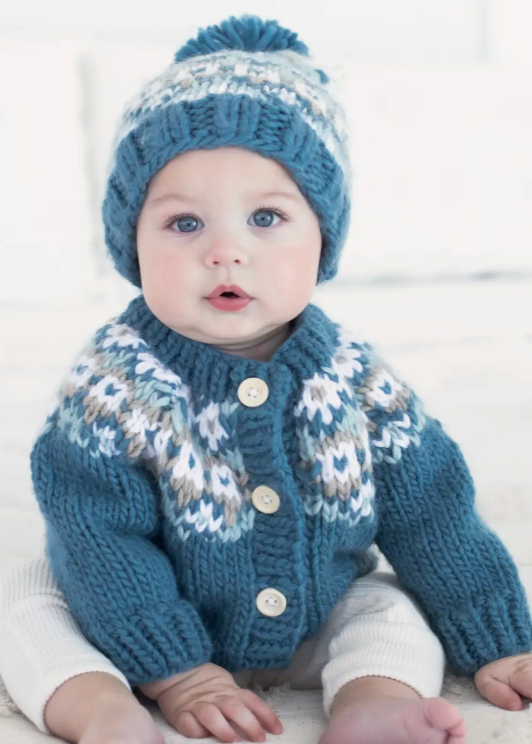 Fair Isle Pom Pom Baby Hat