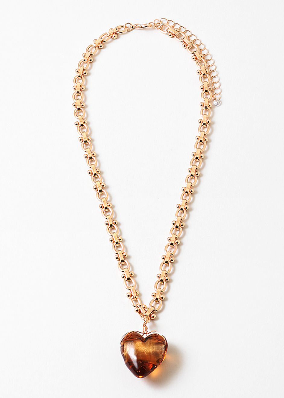 Amber Heart Necklace