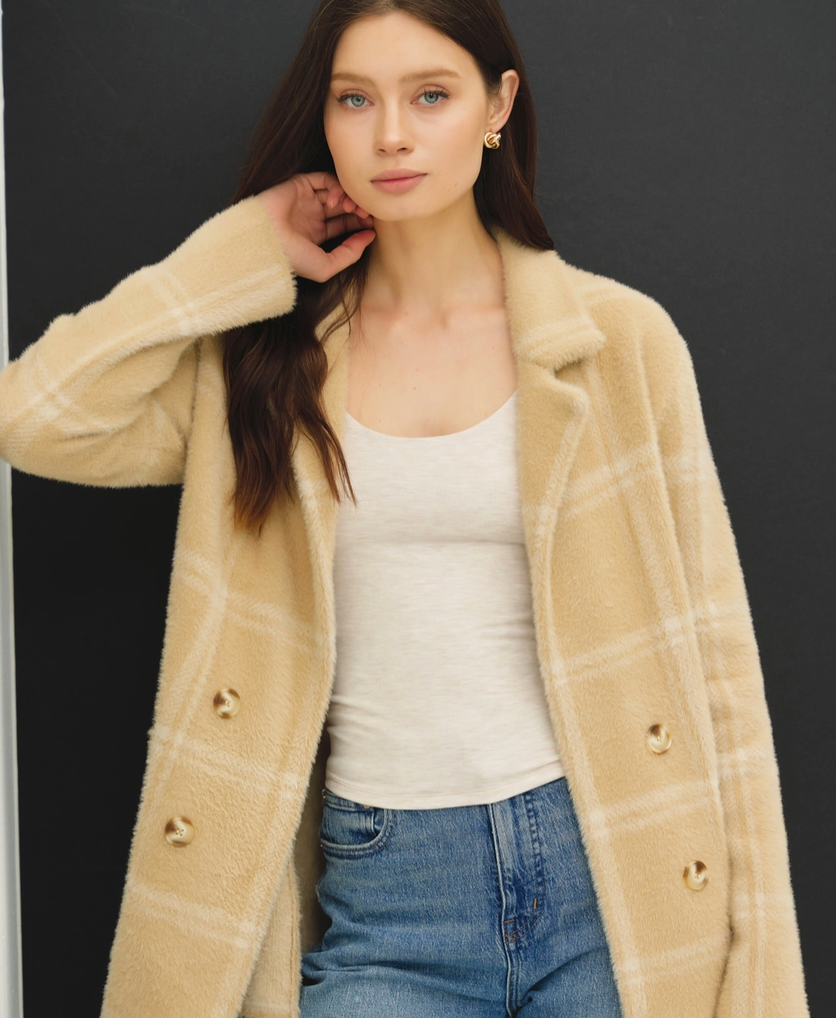 Delia Plaid Coatigan