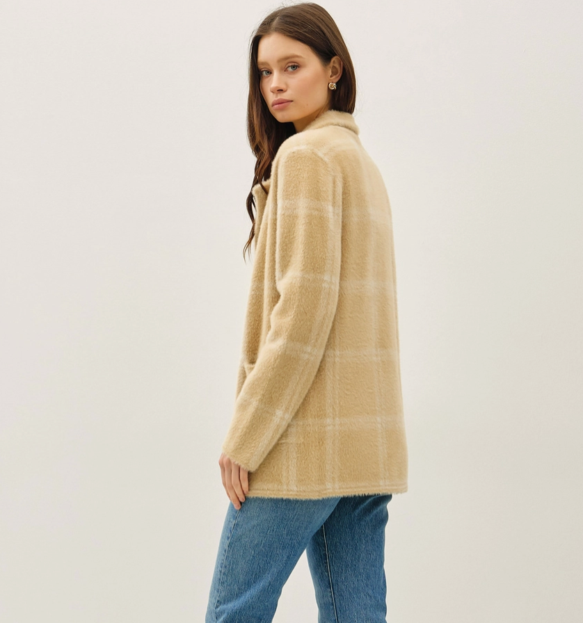 Delia Plaid Coatigan