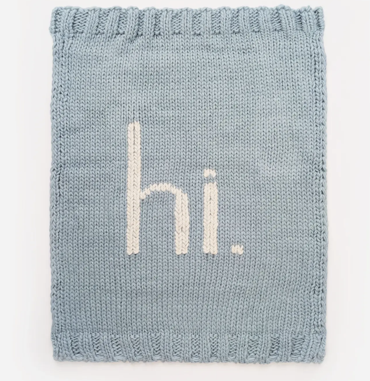 Hi. Hand Knit Baby Blanket