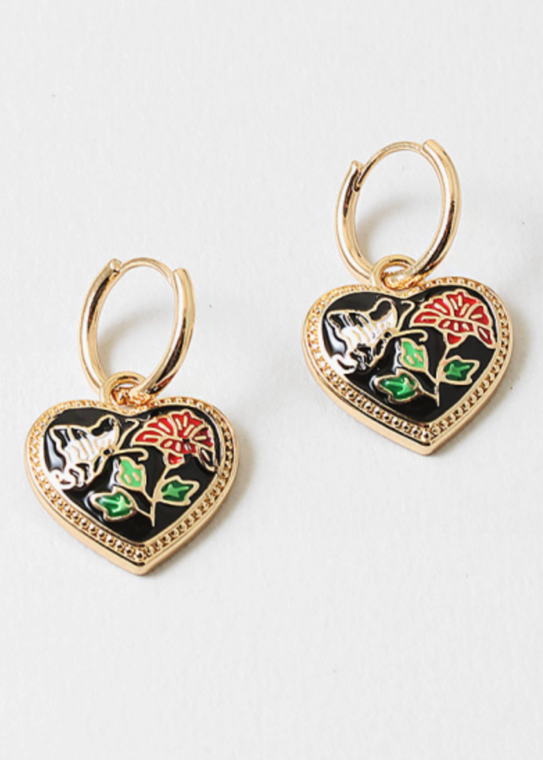 Paint By Number Heart Earrings