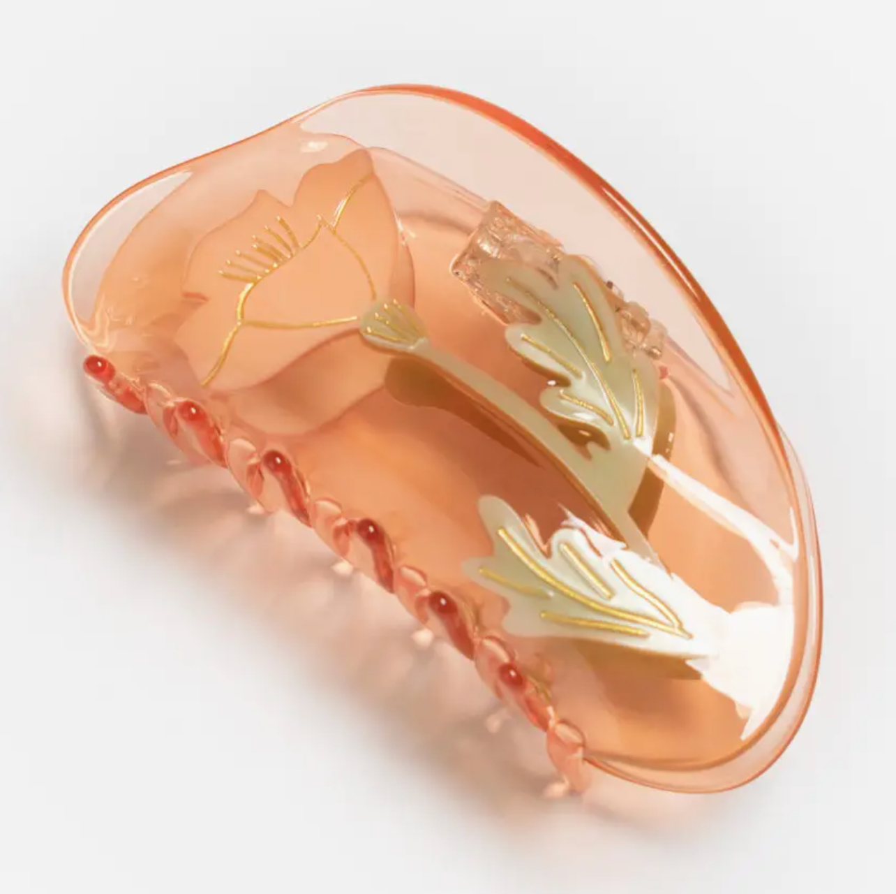 California Poppy Claw - Orange Acetate Flower Hair Clip
