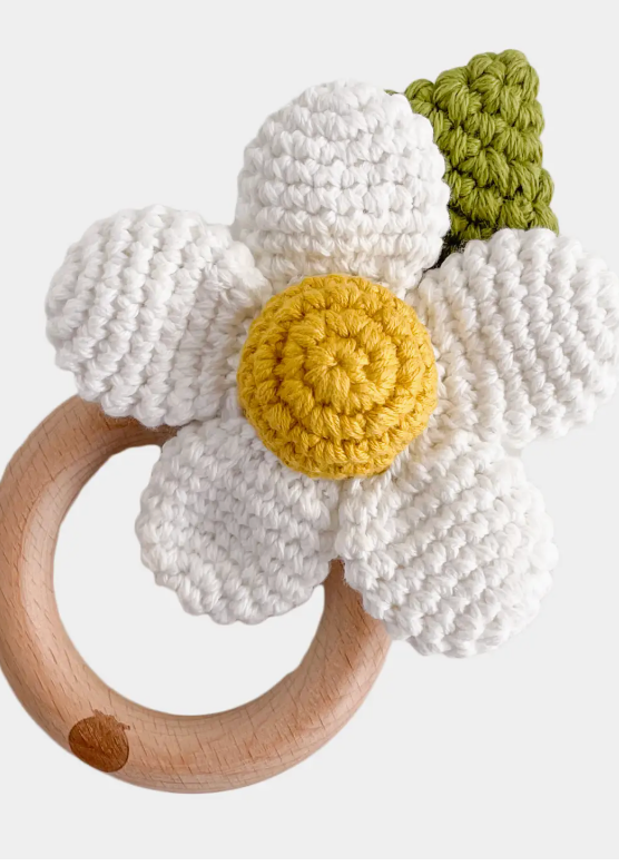 Daisy Cotton Crochet Rattle