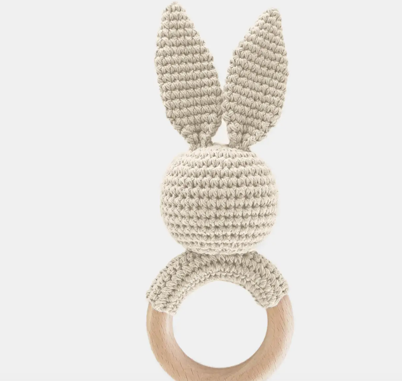 Cotton Crochet Ivory Bunny Rattle