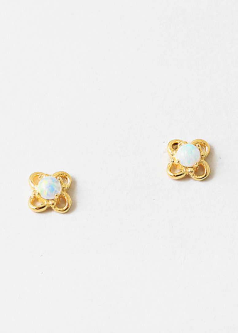 Opal Clover Studs