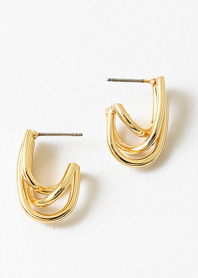 Double Dutch Earrings-Gold Dipped