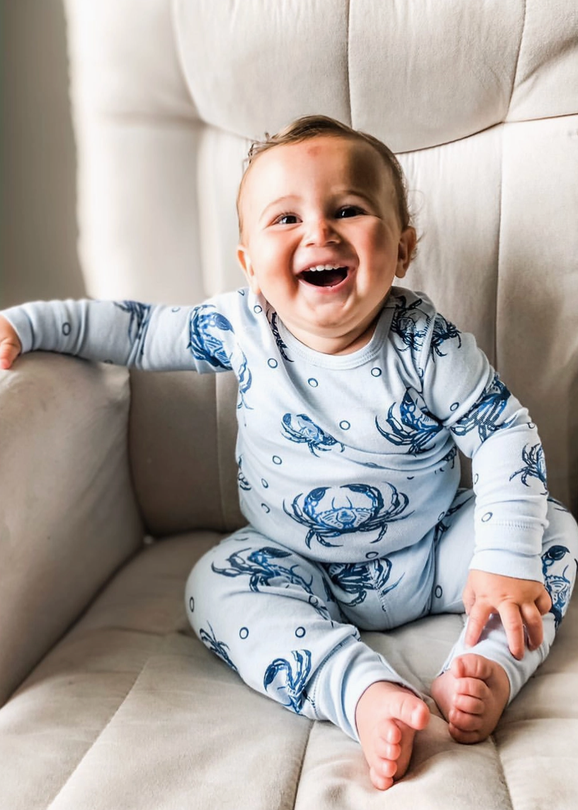 Blue Crab Cotton Pajamas