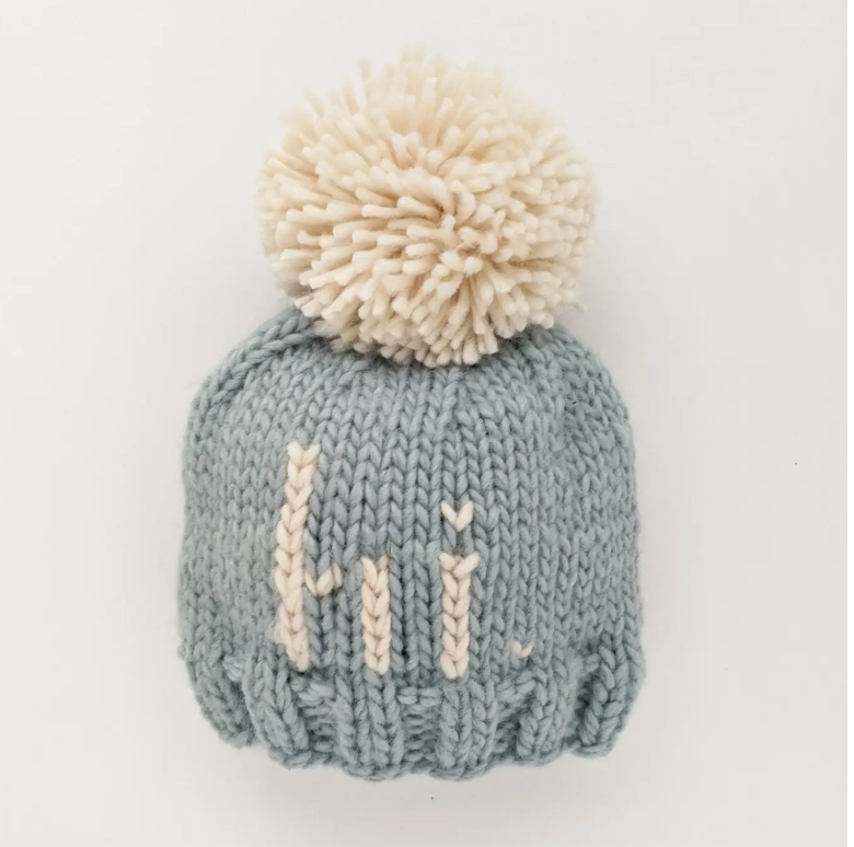 "Hi" Hand Knit Beanie